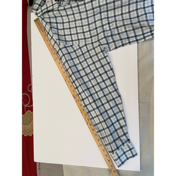 Brooks Brothers Madison Shirt Men's Medium All Irish Linen Blue Plaid Casual - Picture 8 of 8